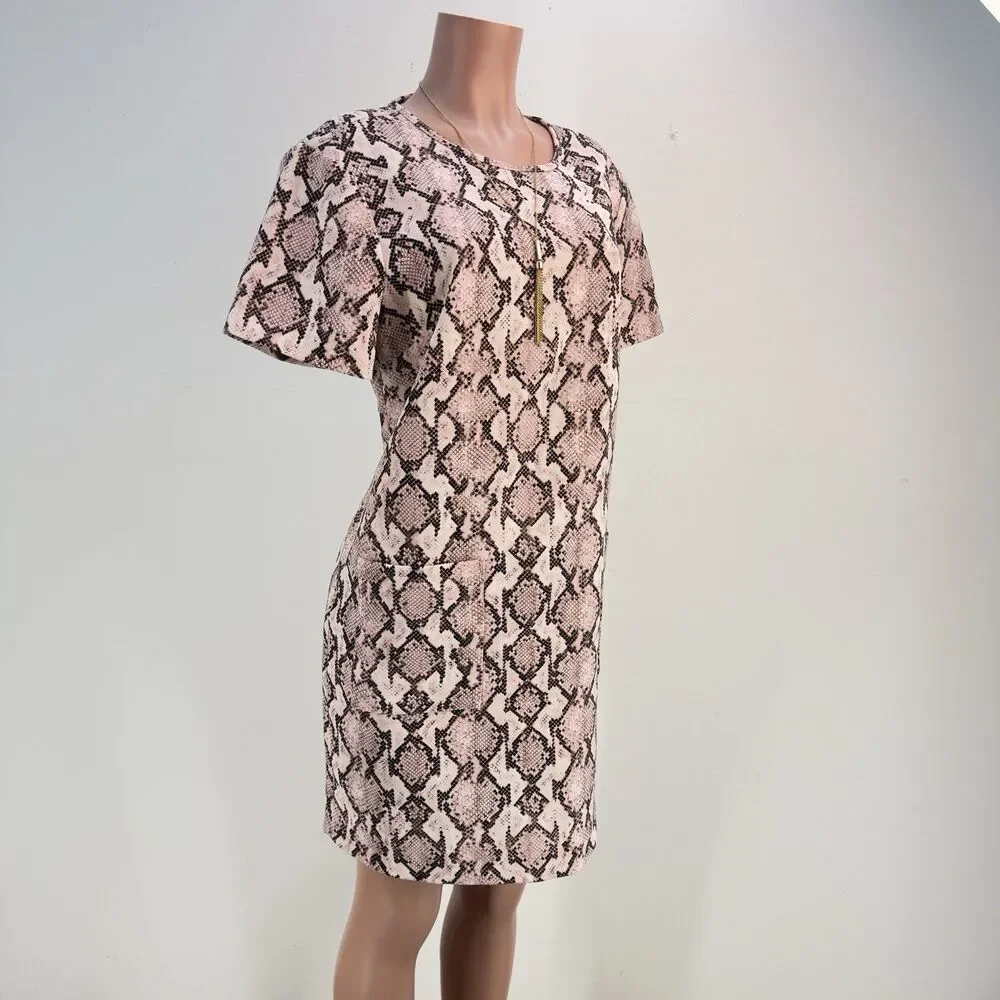 Michael Kors Snakeskin Print Dress Womens XL Short Sleeve - Picture 8 of 17
